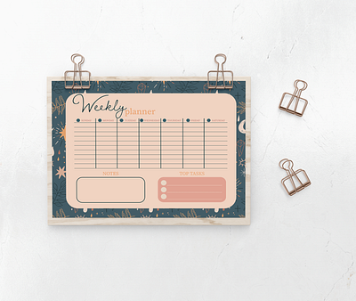 BOHO style weekly planner design. 🖤 branding design flat graphic design illustration logo minimal vector weekly planner