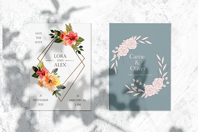 Several invitation options for your wedding 💍💐💒 branding design flat graphic design illustration logo minimal vector wedding invitation