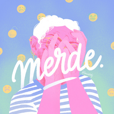 Monday again design french girl illustration procreate sofrench
