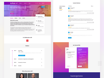 Web Design for Online Courses branding design e learning mockup online course online learning ui uiux university ux web