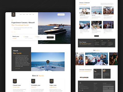 Exploration - Yacht Landing Page agent black headline landing page luxury luxury page new design travel ui white yacht