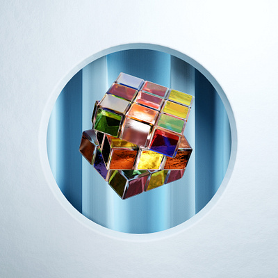 Icy Rubik's cube experiment 3d 3dfordesigners b3d blender3d composition cyclesrender experiment glass test