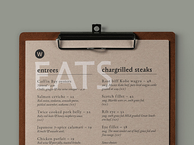 Wayside Inn menu branding graphic design typesetting typography