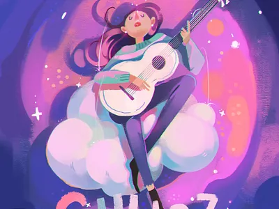 Guitar Girl design girl illustration