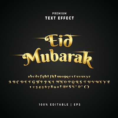 Eid Mubarak Vector Text Effect 100% Editable branding design flat graphic design illustration logo vector