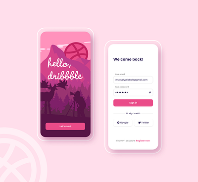 Hello Dribbble app design dribbble interface login product sign in ux ui