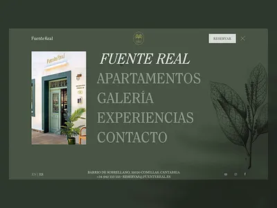 Fuente Real Menu + Apartments animation apartments botanical boutique branding design floral fuente real garden hotel motion motion graphics palm plants ui ui design web web design