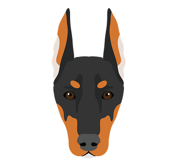 Fierce Doberman Dog Face Vector animal vector design graphic design illustration illustrator file illustrator png svg format vector art