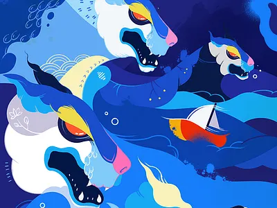 The monster of waves art branding colorful design graphic graphic design illustration jayekang pattern