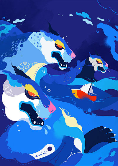 The monster of waves art branding colorful design graphic graphic design illustration jayekang pattern