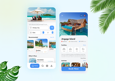 Travel App Design app beach branding design holiday ios mobile mobile ui sea sun sunbed travel ui ux