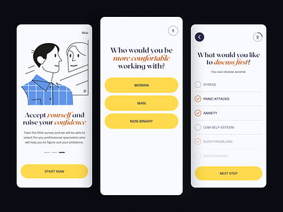 Phoenix — Psychotherapy App 2020 trends 2021 trends app branding clean design illustration logo psychotherapy therapy ui ui app ui elements uidesign uiux ux web web design