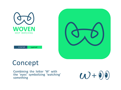 Social media Icon - Woven app branding creative design graphic design icon illustration logo logo design mobile app simple social media social media icon ui vector w w icon w logo watching woven