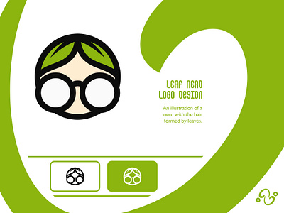 Leaf Nerd Logo bookworm brand design brand designer environment eyeglasses geek genius green illustration leaf logo design logo designer logo for sale logo idea logo inspiration logomark logotype natural nature nerd