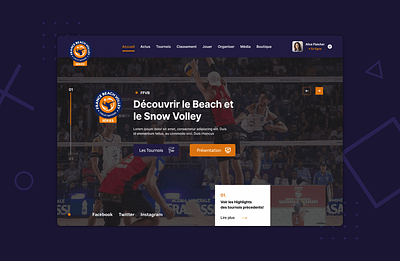 Beach & Snow Volleyball website design gaming mobile app mobile design mobile ui ui ui design uiux ux ux design web app web design website