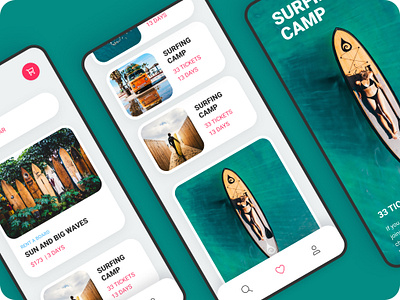 Surfing Camp mobile ui user interface design