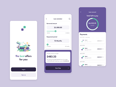 Credit Bank bank calculator card credit design illustration loan mobile ui ux