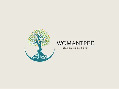 woman tree logo app beauty logo branding company design hair logo illustration logo logo mark media mental health monoline nature logo oak root shop tree vector web woman logo