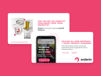 Orderin - Job Posts culture customer experience cx design digital digital design employee experience ex graphic graphic design mobile product design social media ui user experience user interface ux