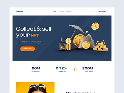 Tokers. 3d animation clean crypto design illustration nft nft tokerns ui ux web website