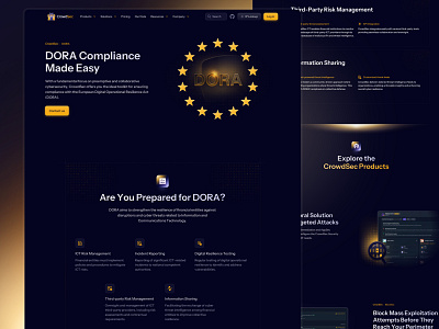 CrowdSec's DORA Compliance cibersecurity compliance crowdsec dark dora eu european gold page security solution website