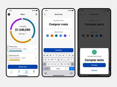 Finanza new savings ahorro app app mobile finance finanzas metas mobile savings ui uiuxapp ux