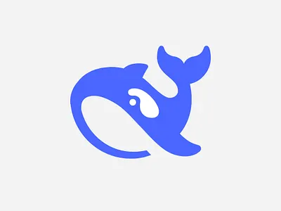 LOGO - DEEPSEEK ai branding design graphic design ia icon identity illustration logo marks orca sea symbol ui wave whale