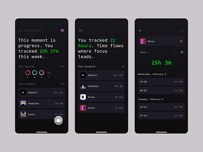 Souko time tracker app ai design concept development journal mobile mobile app product design social media time management time tracker ui ux uxui