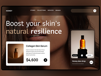 HONEY 🍯 branding figma skincare ui web design