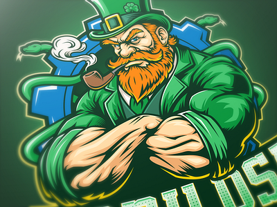 Irishman mascot illustration design graphic design illustration irish irishman leprechaun logo muscle sportlogo vector