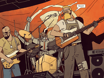 FUTURO DARKO/Stick N Stones/Page 02 band comic concert drums futurodarko gig guitar illustration metal music party rock