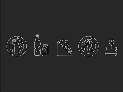 University Cafeteria Icons Concept design icon illustration