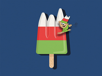 80s Langnese Ice Cream illustration vector