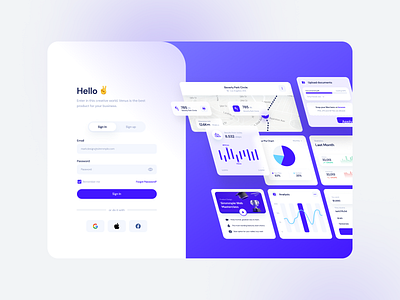 Sign In Screen based on VDB Pro ✌️ 2021 builder components dashboard dashboard builder design system glass glassmorphism template trending trends ui venus