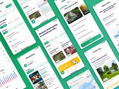 PIC1st - Location Guide App app calendar design filters gradient guide ios location mobile points travel ui user interface ux