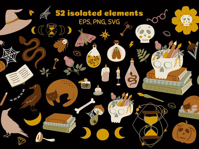 Dark Academia patterns & clipart by Tani Kuzminka on Dribbble