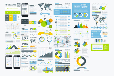 infographics element with Vector GUI Template 3d business collection data design development document element icon infographic interface internet isometric layout mobile modern tools ui vector visualization