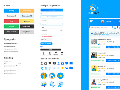 PetLive Design System branding design design system illustration mobile ui ux uxdesign vector