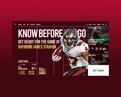 NFL Team Landing Page branding design nfl sport ui ui ux ui design webdesign website