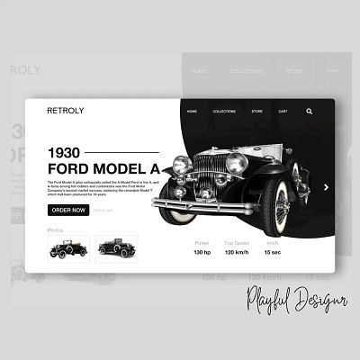 Retroly - Vintage Cars store adobe xd cars classic ui ux vintage webdesign