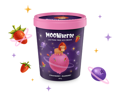 MOONivrese. Ice creame packaging illustration animals artwork character character design character development children illustration food package ice cream ice cream package illustratiom package packaging packaging illustration procreate