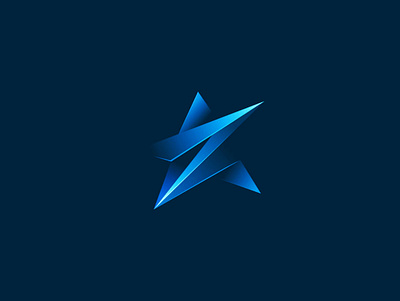 gradient blue star logo blue branding character design geometric geometry gradation gradient graphic design icon illustration illustrator logo space star stars ui ux vector