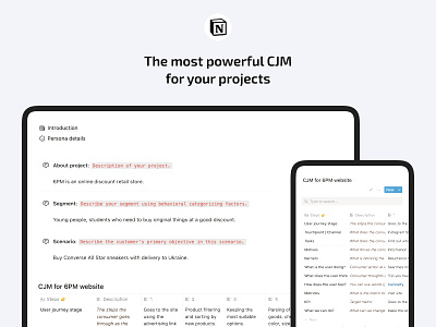 Notion CJM Table Template cjm design desktop minimal mobile notion template typography ui ux