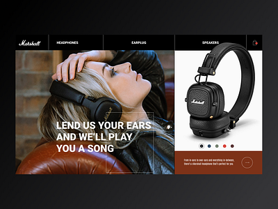 Marshall website concept headphones marshall ui website