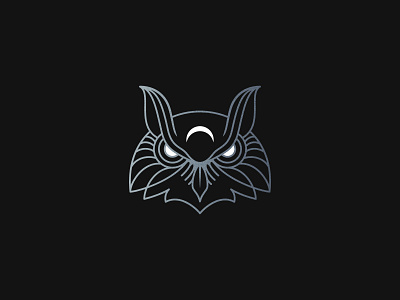 Owl Head Logo brand branding design icon illustration illustrator linework logo logo design logo designer logo mark logomark mark monoline monoline design moon owl vector