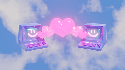 Computer Love 3d 3d render b3d blender eevee illustration y2k