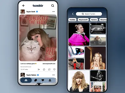 Tumblr Redesign Concept app concept design redesign tumblr tumblr app ui uiux ux
