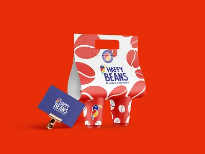 HAPPY BEANS beans branding cafe coffee coffee branding coffee logo design funny logo illustration logo packaging