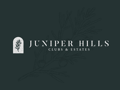 Juniper Hills Version 2 branding design floral gated community green illustration juniper logo logo design logotype organic design private community real estate