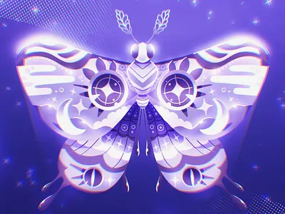 Magical Night Moth 🌙 butterfly character illustration insects moth night ohvalentino
